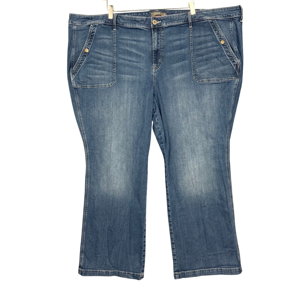 Torrid Jeans Womens 30 Blue Mid Rise Slim Boot Vintage Stretch Denim High Rise‎